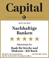 Siegel Capital - Nachhaltige Banken. Höchstnote für Bank für Kirche und Diakonie - KD-Bank